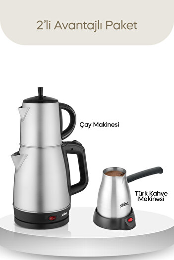 Sinbo STM - 5845 Inox Çaycı ve SCM - 2967 Elektrikli Türk Kahvesi Makinesi Seti