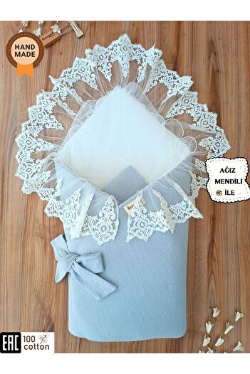 Tomuycuk Lacy Baby Blanket 100% Cotton Natural Organic Sleeping Swaddle Gift Newborn Mevlütlük
