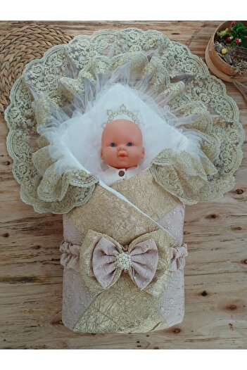 Tomuycuk Lavender Gold Baby Swaddle Unisex Baby Outer Swaddle Blanket Hospital Exit Swaddle Blanket