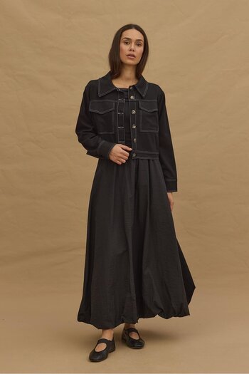 Fahhar Black Balloon Skirt