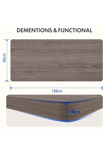 Mahmayi FlexiSpot Ergonomic Electric Standing Desk 120x75 cm Sturdy and Durable Desk - Grey Whiteriver Oak