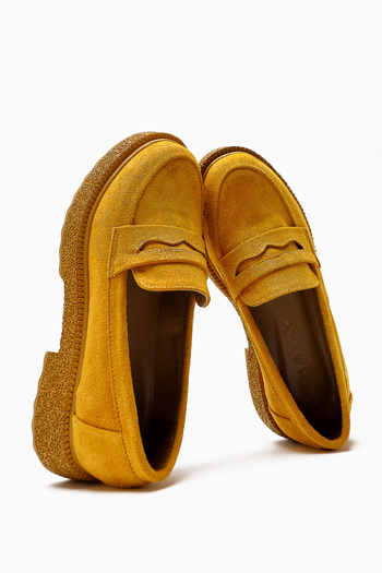 Limoya Bojan Mustard Suede Thick Sole Casual Women's Shoes