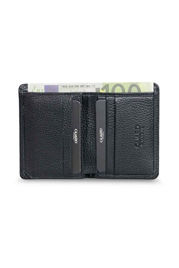 GUARD Extra Thin Black Leather Men's Wallet