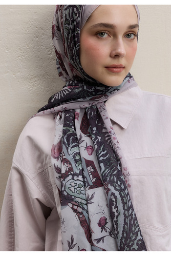 Fresh Silk Crepe Shawl Aliza Pattern Rose Grove