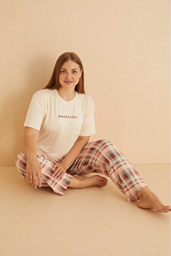 MEBA Women's Yellow Positivity Lycra Milan Oversize Sleeve Pajama Set R1545