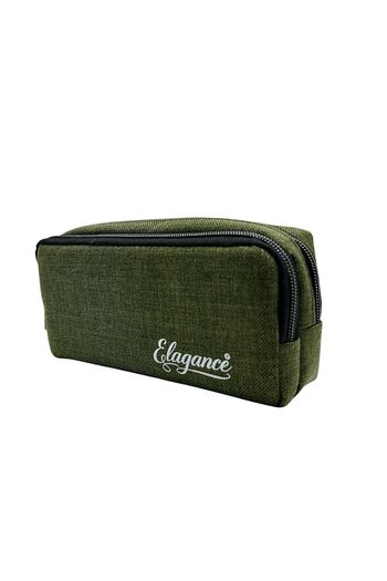 Elegance Khaki Double Compartment Pen Bag