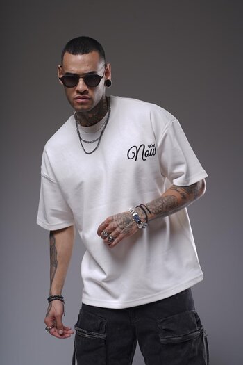king brich Μπλουζάκι Unisex Oversize Fit με εμπριμέ λεπτομέρεια κεντήματος