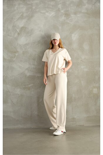 b buhari bykoc Modal Fabric V-Neck Short Track Suit