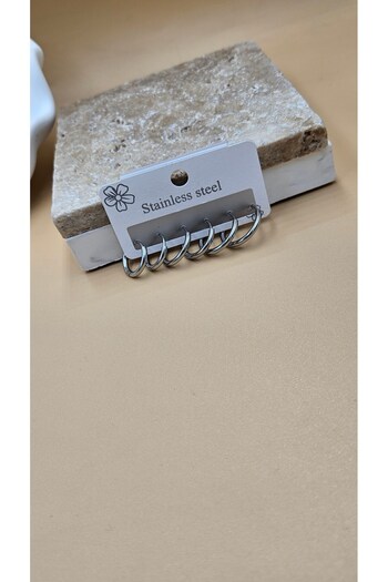 AURA 6 Pcs Women's Steel Earrings