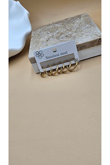 AURA 6 Pcs Women's Steel Earrings