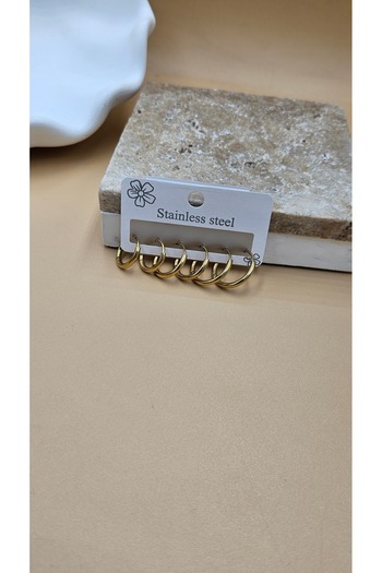 AURA 6 Pcs Women's Steel Earrings