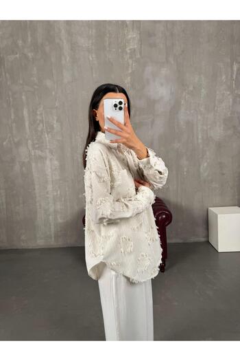 Gaus Vexor Mink Striped Linen Shirt with Tassel Detail