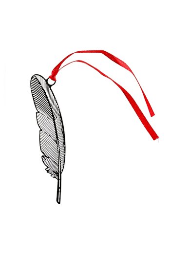 Generic BookMark Elegant Feather Metal - Black