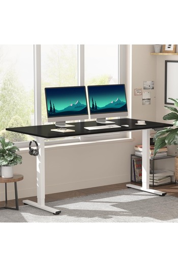 Mahmayi FlexiSpot Electric Standing Desk with Height Adjustable 141x60 cm - Charcoal Black