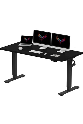 Mahmayi FlexiSpot Modern Adjustable Standing Desk Ergonomic 150x60 cm - Charcoal Black