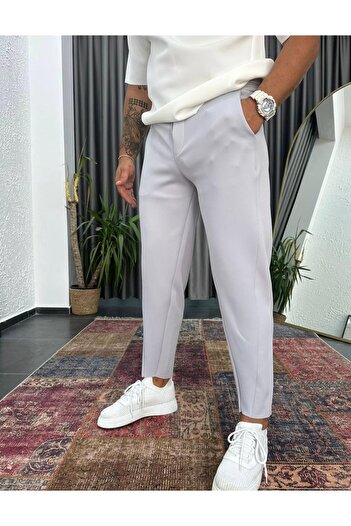 CAST COLLECTİON Men's Dark Gray Carrot Leg Jagger Bottom Pants