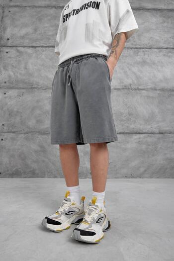 NOMARC Men's Smoked Washed Oversize Shorts