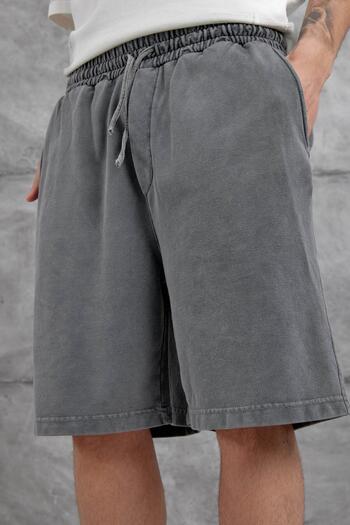 NOMARC Men's Smoked Washed Oversize Shorts