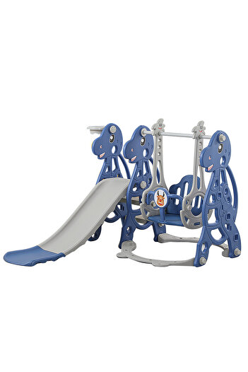 Ma Baby 4 in 1 Toddler Slide Swing Set, Includes Slide, Swing, Basketball Hoop, and Climber