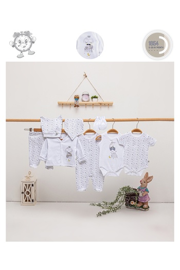 imajbebe Little Moon 8 Piece Hospital Outlet, Bodysuit Set, Baby Set