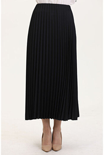 sefamerve Pleated Skirt 0027-03 Black