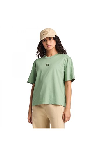 Timberland Tb0A5Rzx Stack Logo -Sleeve Tee Light Green Women's T-Shirt