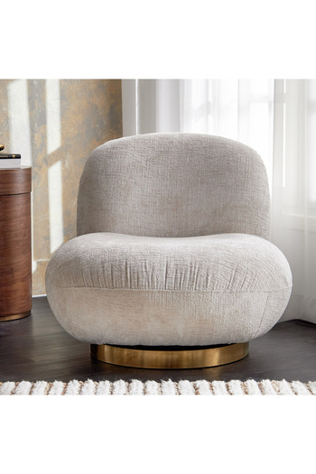 soufa dibaj Chair|Swedish Wood and Linen 93x84x79 cm- Beige