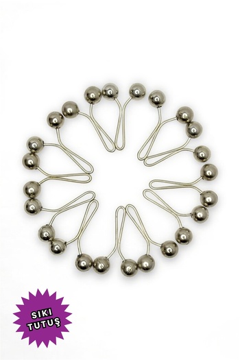 Loggia Scarf Shawl Clip Silver 12 Pieces Pearl Model - Clip Women's Hijab Accessory Needle