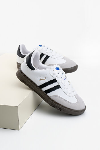 Shupe Çocuk Kız Erkek Bebek Beyaz Siyah Spor Ayakkabı Sneaker