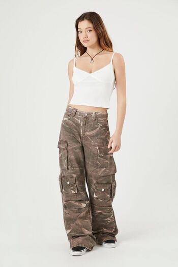Forever 21 Kamuflaj Desenli Kargo Pantolon