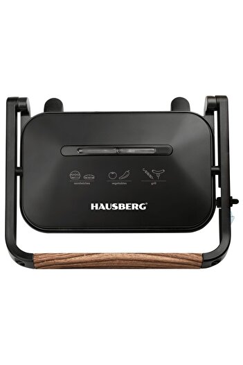 Hausberg Sandwich-maker Grill HB-632, 1100-1300 W, Panini, Non-stick plates, Cool handle, Black