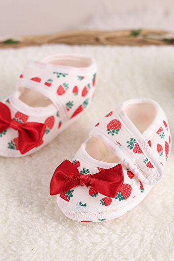 VaVbaby Mini Berry Strawberry Pattern Baby Bandana and Shoes 0-6 Months Cute Cute Comfortable Soft Sole