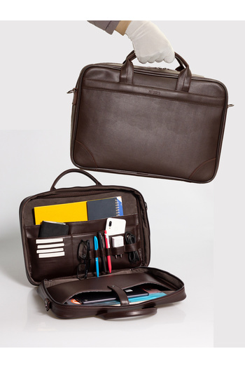 Alone Τσάντα Laptop Organizer Vegan Leather 13"-14" |   1005 Καφέ