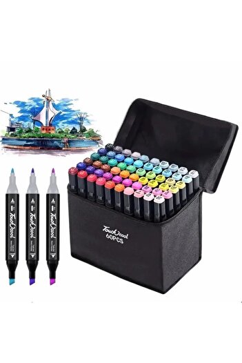 BEYZANA 60 Pieces Double-Sided Professional Marker Paint Marker Set (with Stand)