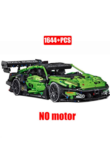 Choice No Motor No Box 1:14 Technical Car Lambo Sport Model Building Blocks Green Super Speed Vehicle Bric