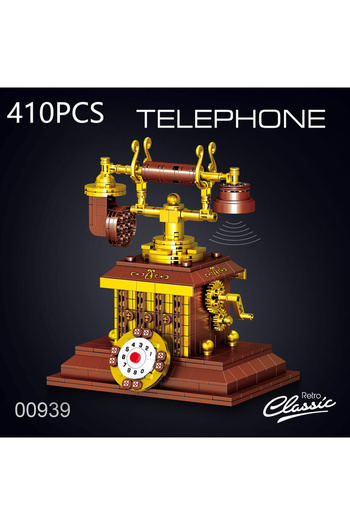 Choice 410PCS With Box 410PCS Retro Telephone Assembled Building Blocks Classic Desktop Decoration Vintage