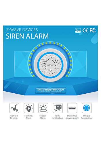 Choice NEO Z-wave Plus Wireless Home Automation Battery-Powered Also Can Be Charged With USB Siren Alarm...