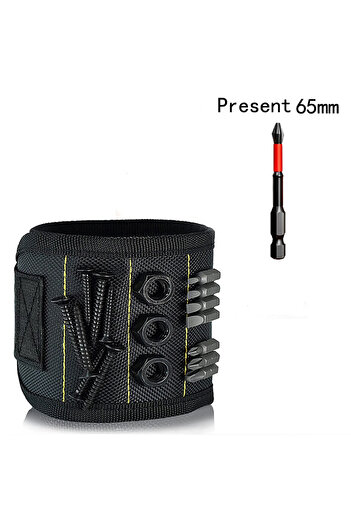 Choice 5 rows of 15 magnets Magnetic Wrist Strap for Fixing Screws, Nails, Drill Bits, Wrist Tool with Stro