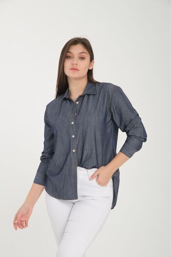 LE CARAMBOLE Cămașă de damă din denim albastru