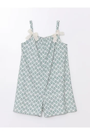 LC Waikiki Ecru Square Collar Girl's Jumpsuit