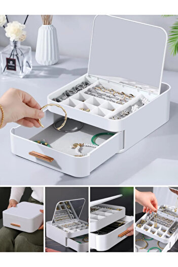 EVSTYLE Jewelry Organizer with Mirror