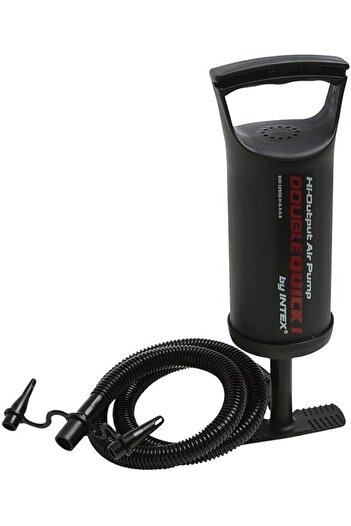 Generic Double Quick Manual Air Pump with Hose, High Volume Hand Pump, Black,Wave Tech