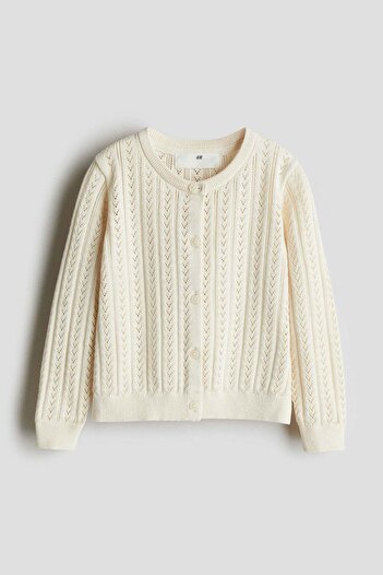 H&M Pointelle-knit cotton cardigan