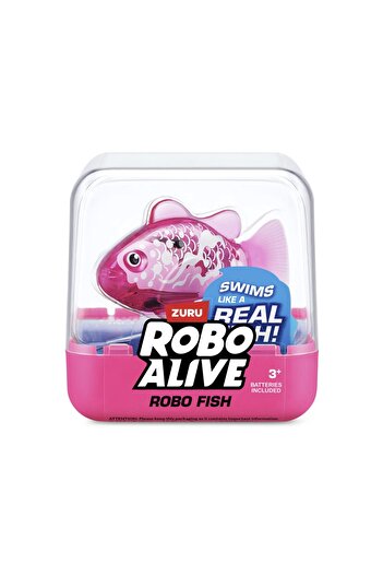 TOYFEST 1.8 Metre Derine Dalan Suda Renk Değiştiren Yüzen Pilli Robo Alive Balık - 6.8 CM - 1 ADET - PEMBE