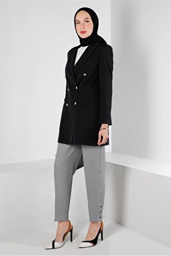 Alvina Houndstooth Patterned Classic Trousers 70437
