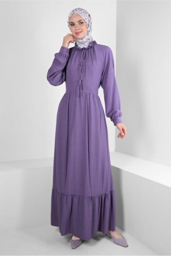 Alvina Tie Detailed Robe Dress - 43744