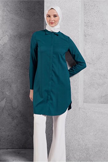 Alvina 45079 Model Shirt Collar Hijab Tunic