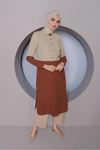 Alvina 2 Color Tunics with Buttons 41391