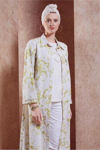 Alvina 44673 Model Linen Textured Saw Tunic