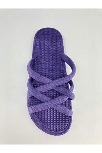 GEZER Women's Summer Straw Look Purple Pool Sea Bath and Daily Slippers - Golden Step Shoes